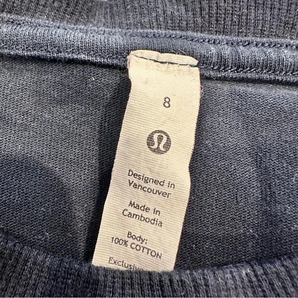 Perfectly Oversized Cropped Crew French Terry in Navy Size 8